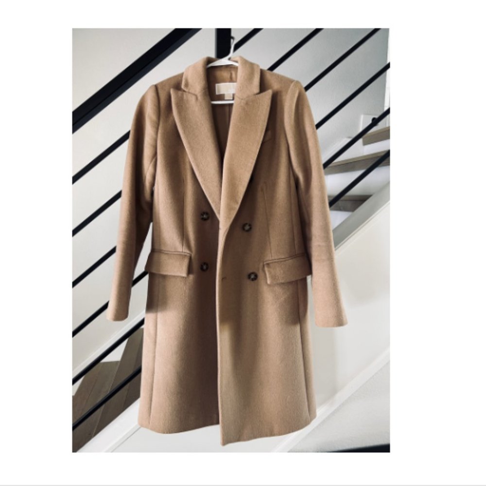 Michael Kors Camel Wool Coat - Size 0